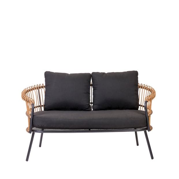 Casa LARGOW Divanolounge black, natural H 72 x W 147 x D 82 cm