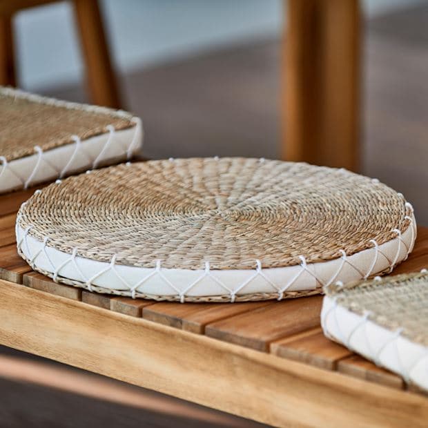Casa SEAGRASS White seat cushion H 4 cm - Ø 40 cm