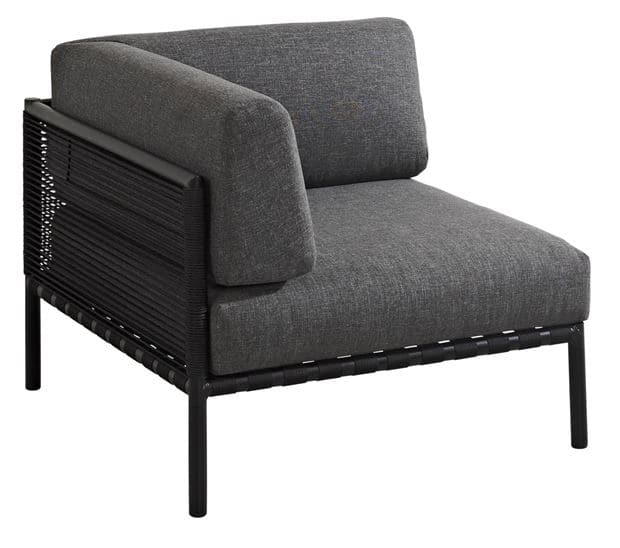 JUMBO Black corner armchair H 61 x W 87 x D 87 cm - best price from Maltashopper.com CS629419