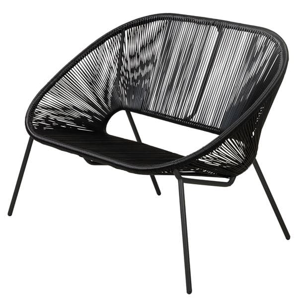 ACAPULCO Lounge bench black H 83 x W 115.5 x D 69 cm - best price from Maltashopper.com CS598759