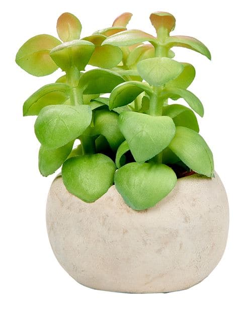 STONE Fake succulent in green pot H 5 cm - Ø 5.5 cm
