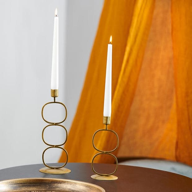 OVAL Golden candle holder H 18.5 cm - Ø 8.4 cm