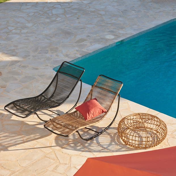 Casa ACAPULCO Natural rocking deckchair, H 70,5 x W 62 x L 155 cm