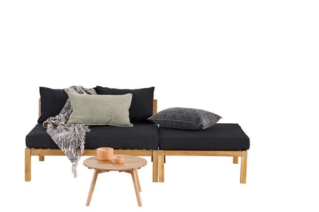 PAULETTA Black bench cushion W 80 x L 120 x D 12 cm - best price from Maltashopper.com CS663740