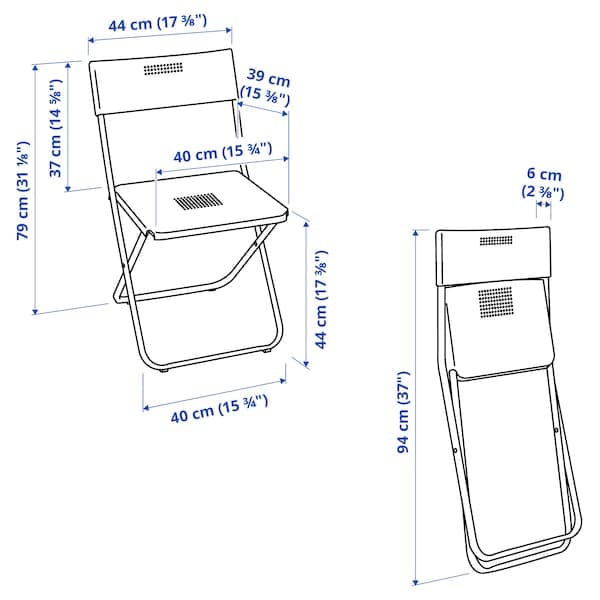 Ikea FEJAN - Chair, outdoor, foldable white