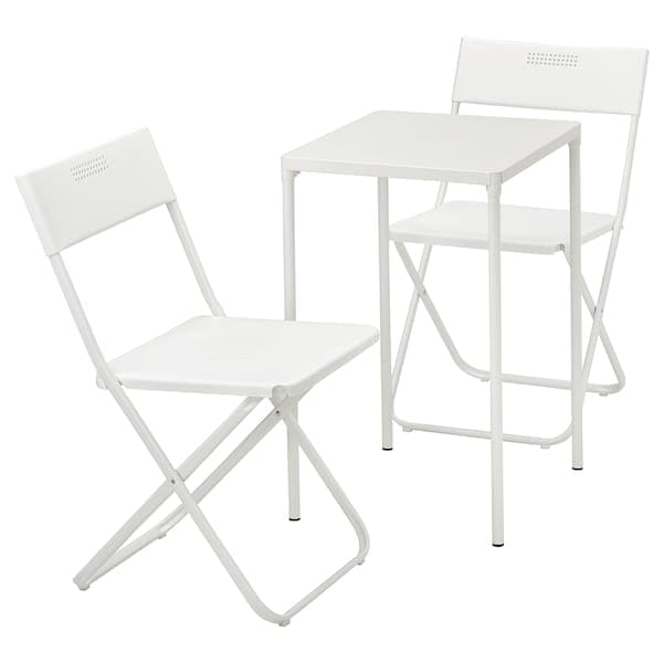 FEJAN - Table+2 folding chairs, outdoor, white/white - best price from Maltashopper.com 59434949