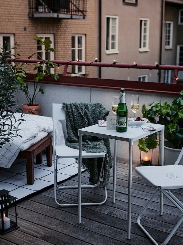 Ikea FEJAN - Table, outdoor, white, 50x44 cm