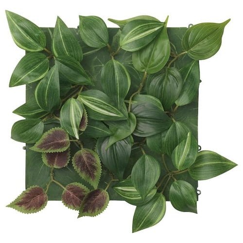 FEJKA - Artificial plant, wall mounted/in/outdoor green/lilac, 26x26 cm