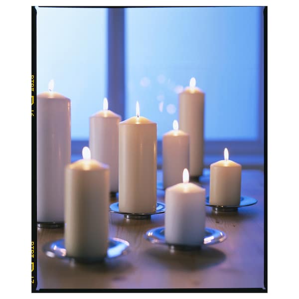 Ikea FENOMEN - Unscented pillar candle, natural, 23 cm