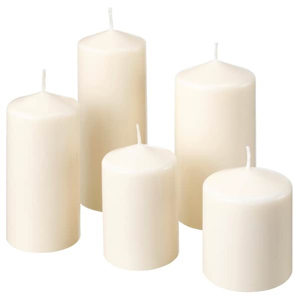 FENOMEN - Unscented block candle, set of 5, natural