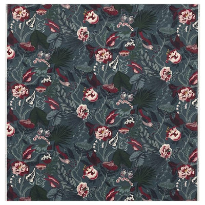 FILODENDRON - Fabric, dark blue/floral patterned, 150 cm - best price from Maltashopper.com 50410801