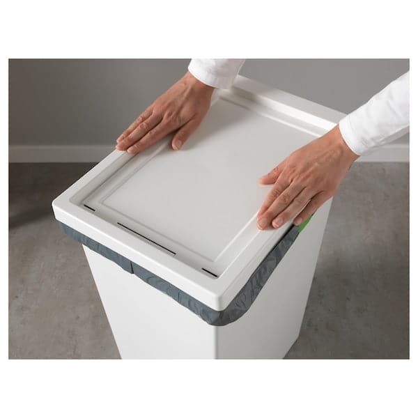 FILUR - Bin with lid, white