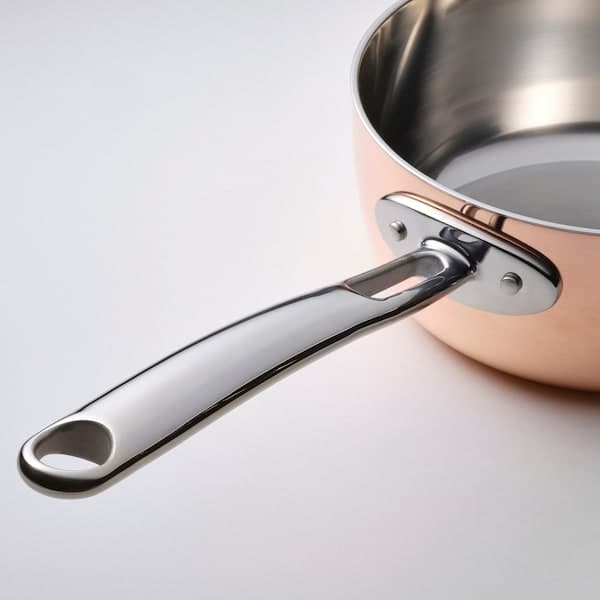 Ikea FINMAT - Saucepan with lid, copper/stainless steel, 1.5 l