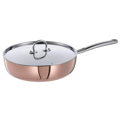 FINMAT - Sauté pan with lid, copper/stainless steel, 25 cm
