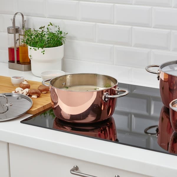 Ikea FINMAT - Pot with lid, copper/stainless steel, 3 l