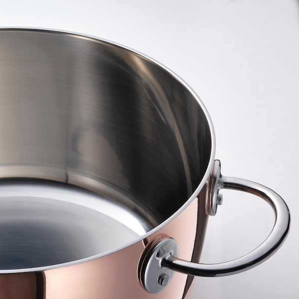 Ikea FINMAT - Pot with lid, copper/stainless steel, 5 l