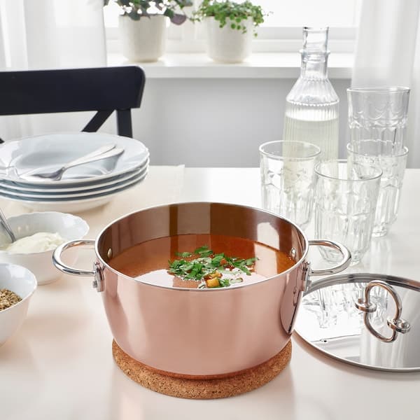 FINMAT - Pot with lid, copper/stainless steel, 3 l - best price from Maltashopper.com 40517572