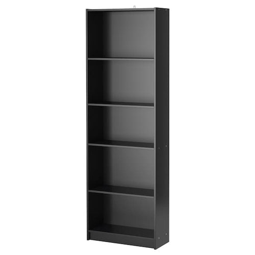 FINNBY - Bookcase, black, 60x180 cm