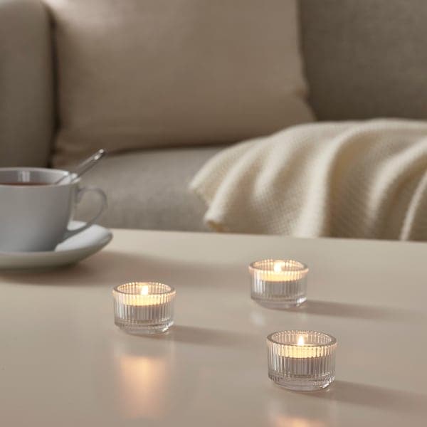 Ikea FINSMAK - Tealight holder, clear glass, 3.5 cm