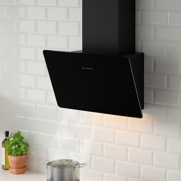 Ikea FINSMAKARE Hood to be fixed to the wall - black , 70 cm