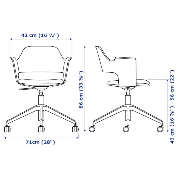 FJÄLLBERGET Conference chair, black stained ash veneer/Gunnared dark grey , - best price from Maltashopper.com 20396420