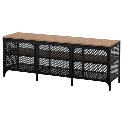 FJÄLLBO - TV bench, black, 150x36x54 cm