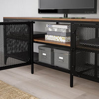 FJÄLLBO - TV bench, black, 150x36x54 cm - best price from Maltashopper.com 90339290