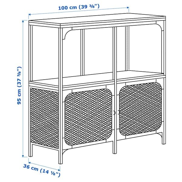 Ikea FJÄLLBO - Shelving unit, black, 100x95 cm