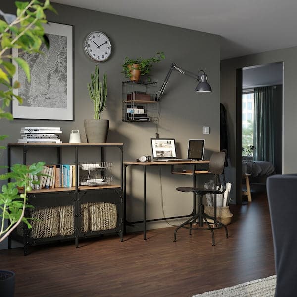 Ikea FJÄLLBO - Shelving unit, black, 100x95 cm
