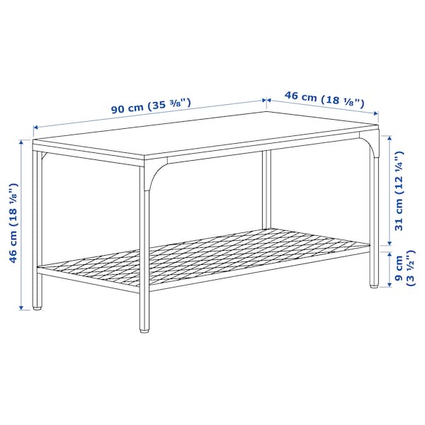 Ikea FJÄLLBO - Coffee table, black, 90x46 cm
