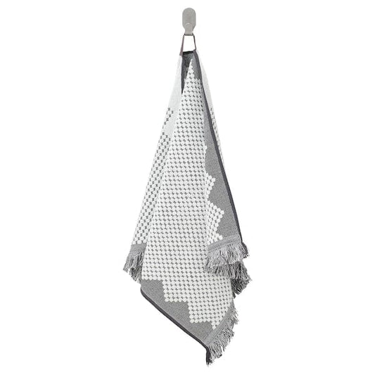 Ikea FJÄLLSTARR - Hand towel, white/grey, 50x100 cm