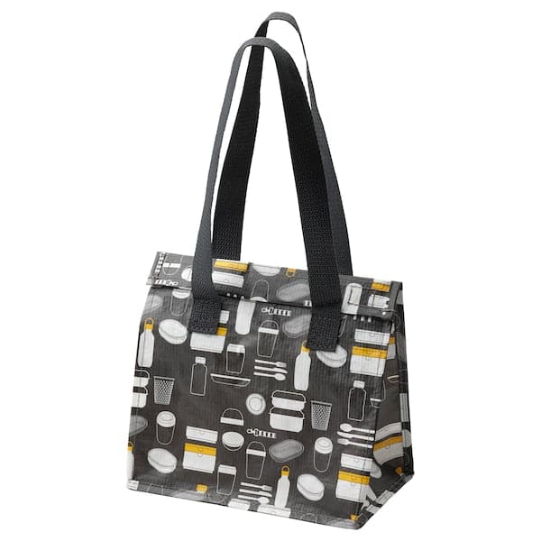 FLADDRIG - Lunch bag, patterned grey