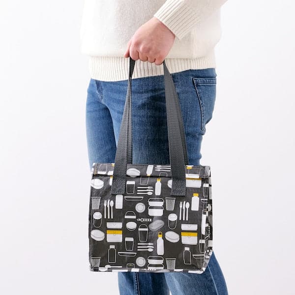 FLADDRIG - Lunch bag, patterned grey