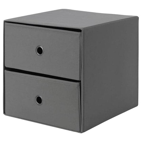 FLARRA - Mini chest with 2 drawers, dark grey, 33x38 cm