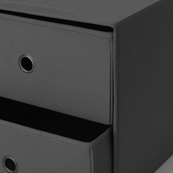 FLARRA - Mini chest with 2 drawers, dark grey, 33x38 cm - best price from Maltashopper.com 60448851