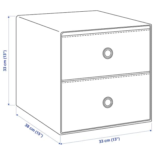 Ikea FLARRA - Mini chest with 2 drawers, dark grey, 33x38 cm
