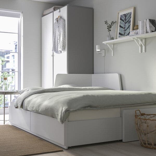 FLEKKE Day-bed / 2 drawers / 2 mattresses, white / Ågotnes firm,80x200 cm - best price from Maltashopper.com 89495936