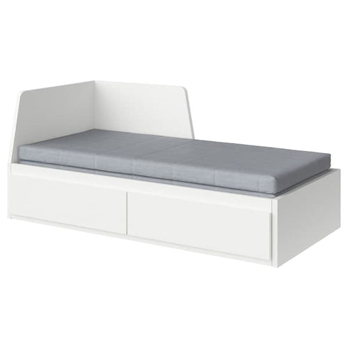 FLEKKE Day-bed / 2 drawers / 2 mattresses, white / Ågotnes firm,80x200 cm