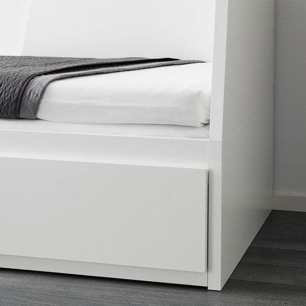 Ikea FLEKKE Day-bed / 2 drawers / 2 mattresses, white / Vannareid extra firm,80x200 cm ,