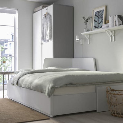 FLEKKE Day-bed / 2 drawers / 2 mattresses, white / Vannareid extra firm,80x200 cm , - best price from Maltashopper.com 09495935