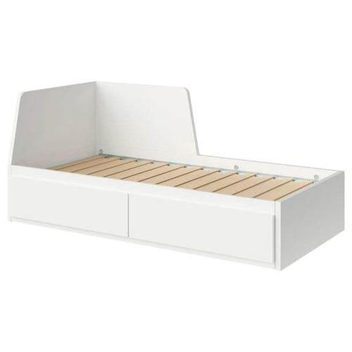 FLEKKE - Day-bed frame with 2 drawers, white, 80x200 cm