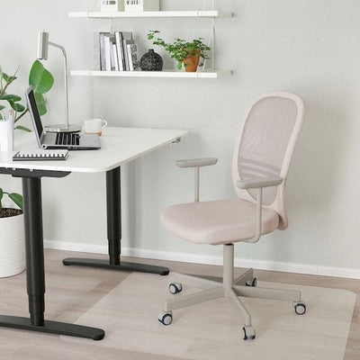 FLINTAN Office chair with armrests - beige , - best price from Maltashopper.com 09424467