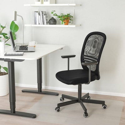 FLINTAN Office chair with armrests - black , - best price from Maltashopper.com 89424468