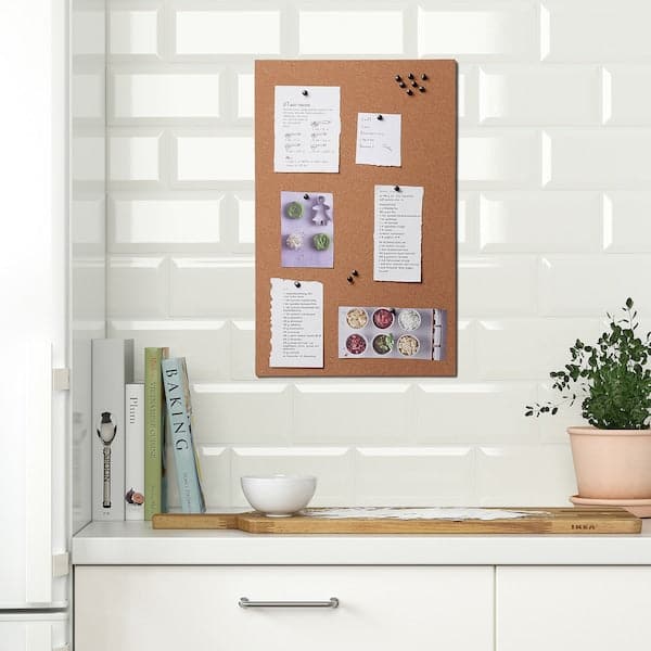 Ikea FLÖNSA - Memo board with pins, cork, 52x33 cm