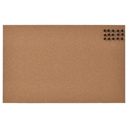 FLÖNSA memo board with pins, cork, 52x33 cm