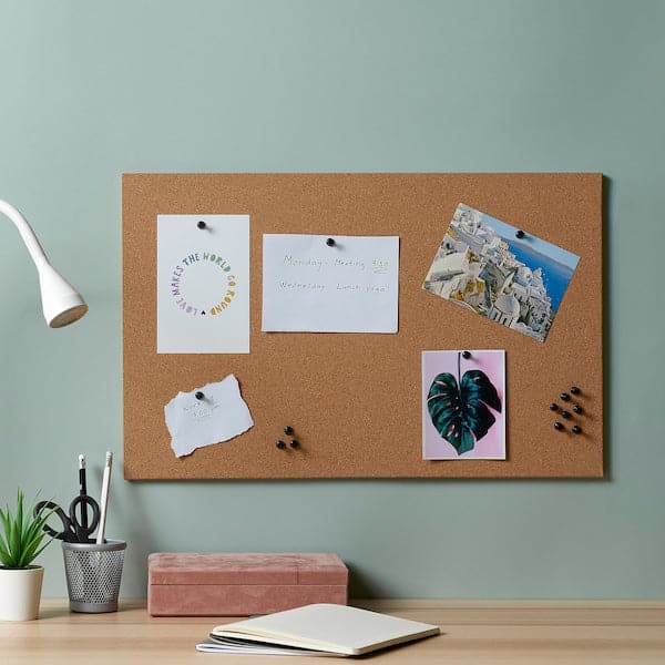 Ikea FLÖNSA - Memo board with pins, cork, 52x33 cm