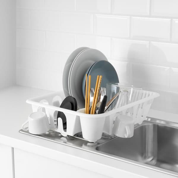 FLUNDRA - Dish drainer, white - best price from Maltashopper.com 40176950