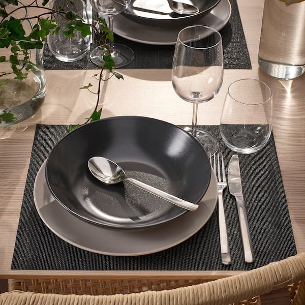 Ikea FLYGFISK - Place mat, dark grey, 38x30 cm