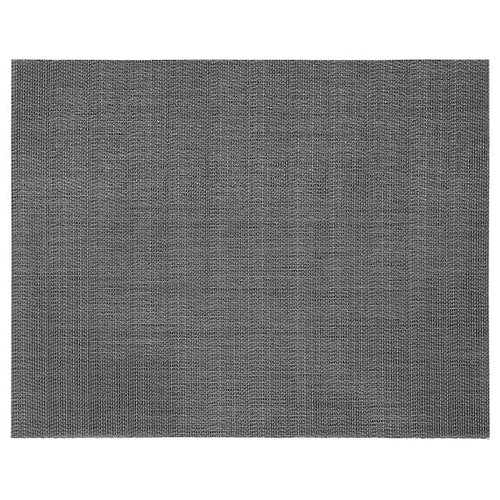 FLYGFISK - Place mat, dark grey, 38x30 cm