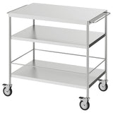FLYTTA kitchen trolley, stainless steel, 98x57 cm